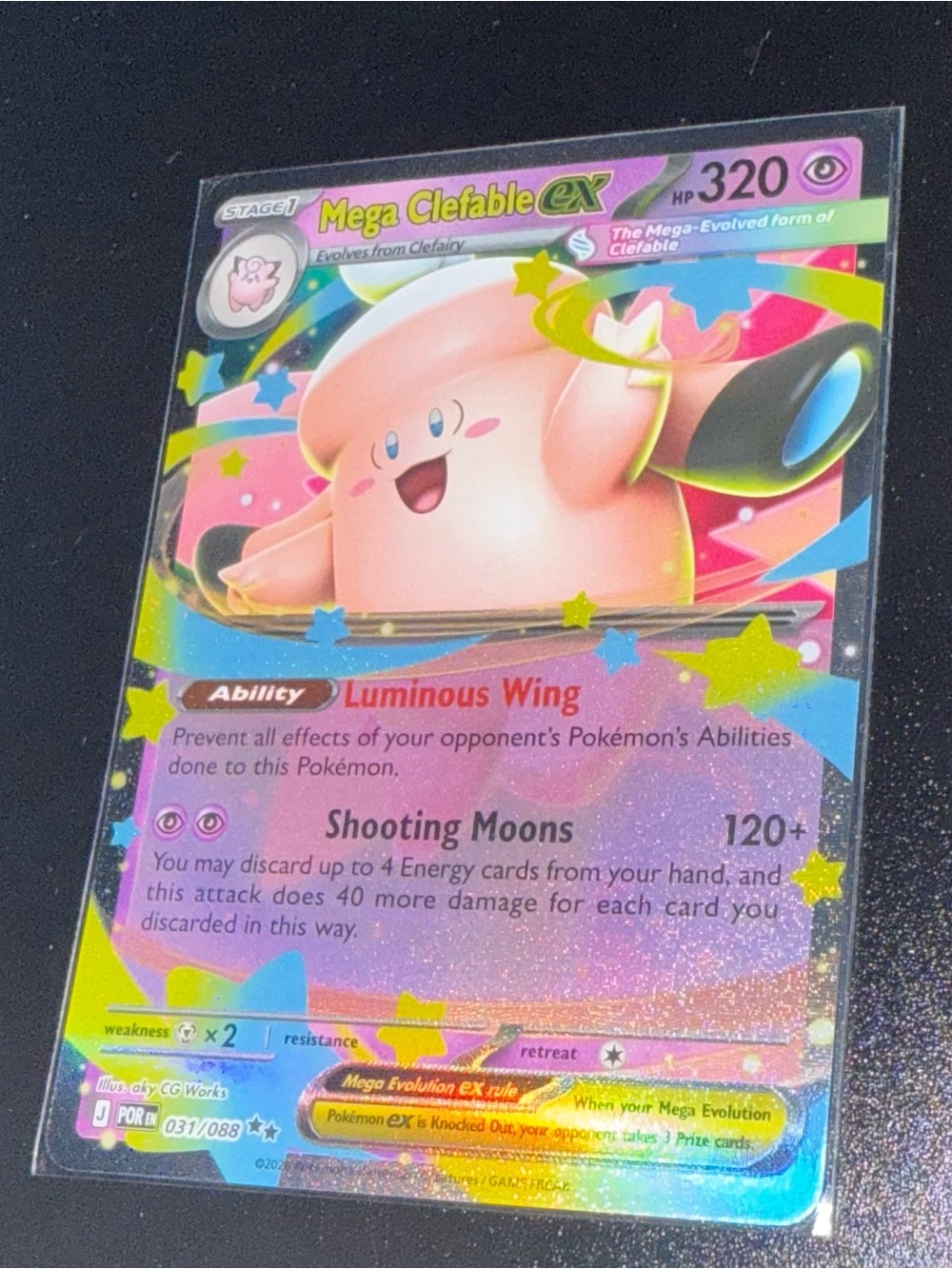 Pokémon Mega Clefable ex 031/088 Me03: Perfect Order Holo Double Rare